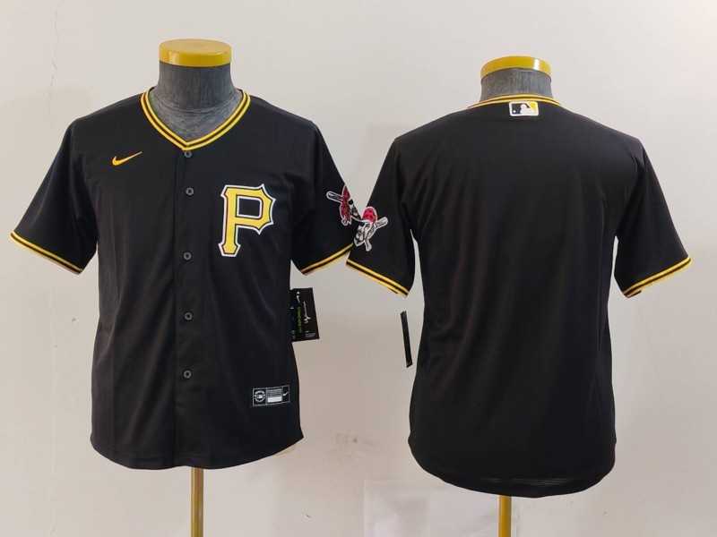 Youth Pittsburgh Pirates Blank Black Stitched Cool Base Nike Jersey